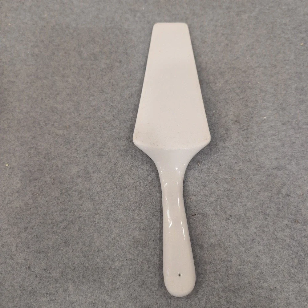 Ceramic Floral Cake Pie Server Pansy Tulip Yellow Orange Dessert Spatula